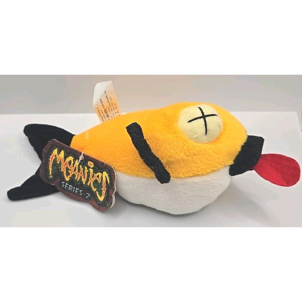 1998 Meanies Series 2 Floaty The Fish Plush Animal w Tag BB27 Idea Factory